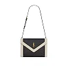 Y Gaby Satchel in Lambskin and Lamb Leather  Black&White
