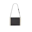 Y Gaby Satchel in Lambskin and Lamb Leather  Black&White