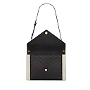 Y Gaby Satchel in Lambskin and Lamb Leather  Black&White